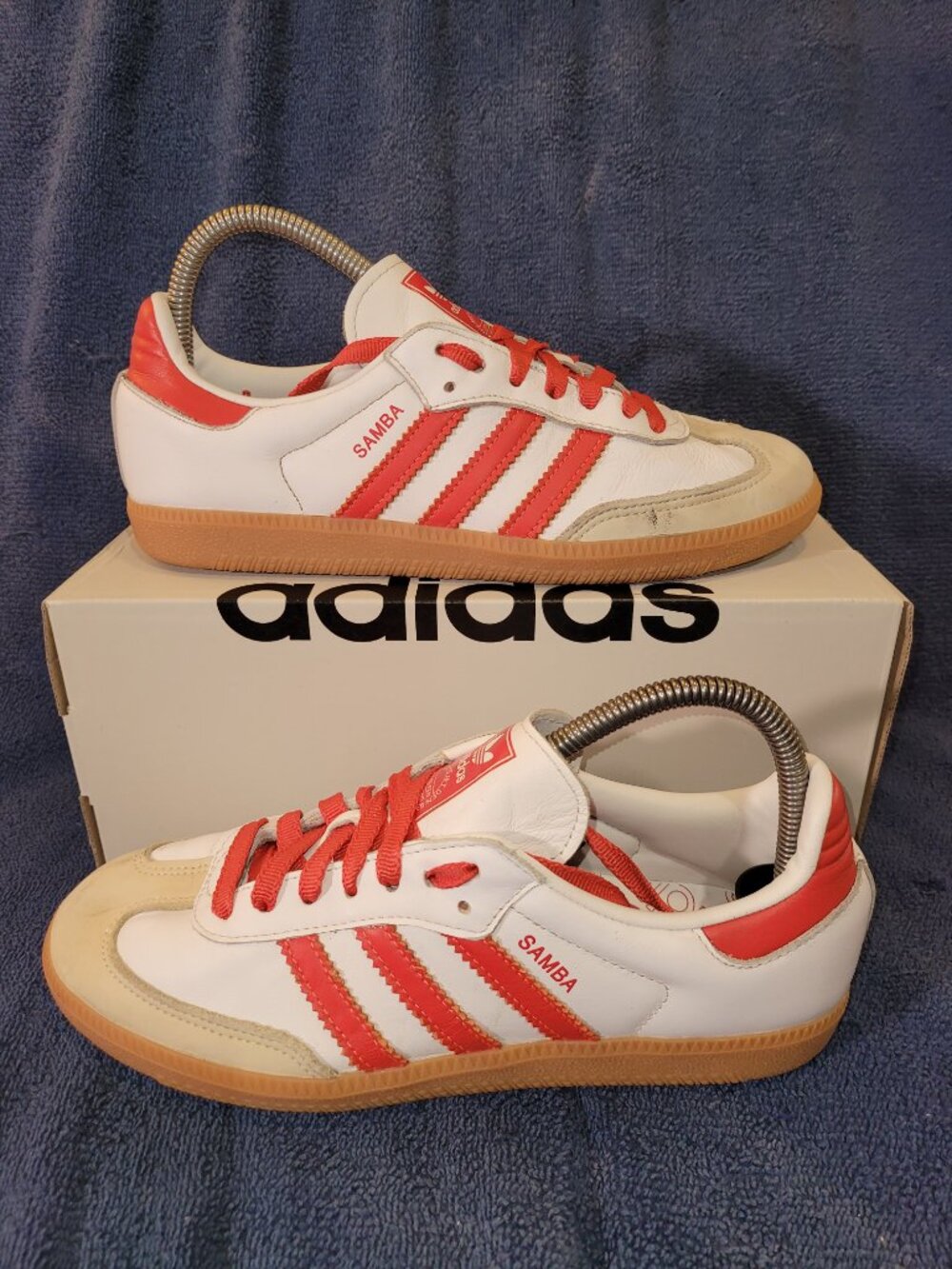 Adidas Samba Women's Size 7.5 Solar Red White Tan Gum Sneakers IF6513 (#1959)